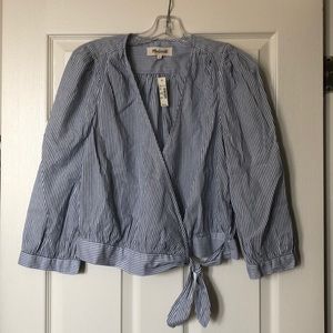 Madewell Stripe Wrap Top